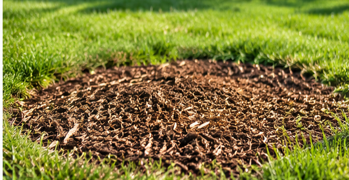 Ground area after stump grinding